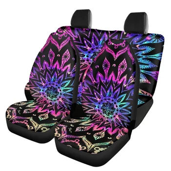 Assento de carro com Capas Coloridas Mandala Padrão de Design de Conjunto de 4 antiderrapante Automática Frente e de Trás do Assento do Veículo Almofada Design e Fácil de Instalar