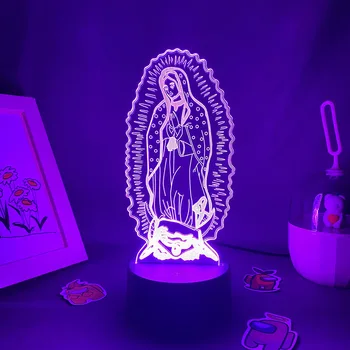 Virgem Maria em 3D Led Neon Night lights Criativa de Presente para os amigos Garoto de Criança Quarto Bonito Decoração de Mesa Virgem Maria Lâmpadas de Lava