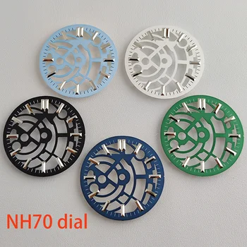 28,5 mm NH70 de discagem Oco com ligação Modificado Rápidas Verde Luminoso/Não Luminoso para NH70 Movimento de peças de Relógio