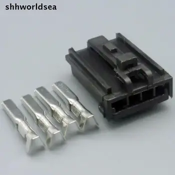 shhworldsea de 4 pinos de 2,0 MM de carro elétrico plugue fêmea auto de plástico crimpagem de conectores de fiação tomada com terminal de 7123-8345