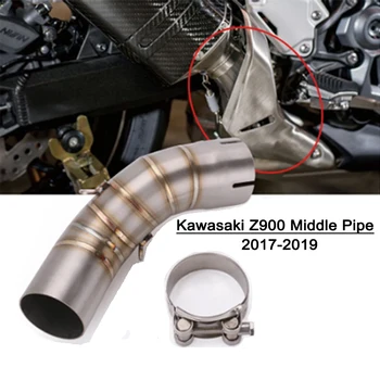 Para a Kawasaki Z900 de Escape Meio de Tubos 2017-2019 Motocicleta Exhuast Link Tubo de 51mm de Escape Silencioso Adaptador de Conectar a Tubulação