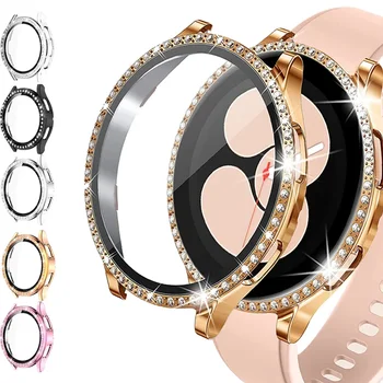 Diamante Case para Samsung Galaxy Watch 5/5 pro/4 44mm 40mm Tampa do PC Tudo-em Torno de Protetor de pára-choque Galaxy watch4 clássico 42mm 46mm