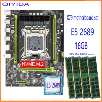 Qiyida placa-Mãe X79 Conjunto Com LGA2011 Combos intel Xeon E5 2689 CPU de 4 x 4GB = 16GB de Memória RAM DDR3 1333Mhz 10600R
