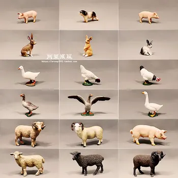 Simulação De Fazenda De Gado, Animais Em Miniatura Modelo De Frangos, Pato, Ganso Javali Semear Coelho Ovelhas Ornamentos Estatueta Figura De Ação Brinquedos