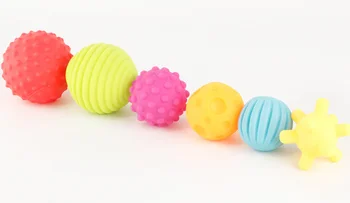 6 PCS Textura Multi Bola de Desenvolver Bebê Tátil Sentidos do Bebê Toque de Mão de Bola Brinquedos do Bebê Formação Bola