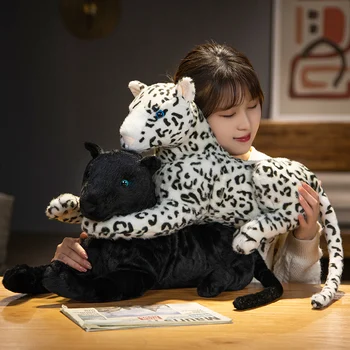 Simulação De Pelúcia Preto Panther Brinquedos Realistas De Animais Empalhados Realistas Leopard Macio Boneca De Presente De Aniversário Para Crianças, Decoração De Quartos
