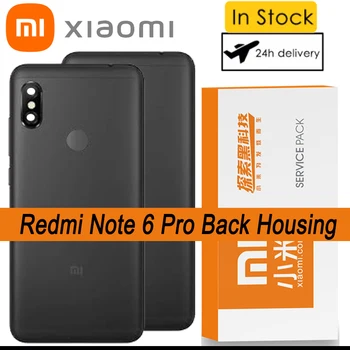 100% Novo Original Para Xiaomi Redmi Nota 6 Pro Tampa Traseira da Bateria de Habitação Porta Traseira de Caso com fita Adesiva Peças de Reparo