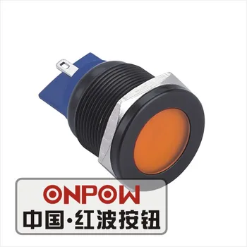 ONPOW 22mm Metal LED Impermeável do Sinal da lâmpada, Preto indicador da lâmpada, indicador de luz (GQ22T-D/O/6V/A) CE,RoHS