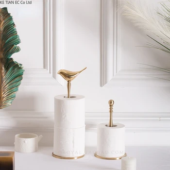 Luz de luxo bronze toalha de papel titular cozinha simples rolo de papel titular de ouro Nórdico vertical, mesa de jantar caixa de tecido titular