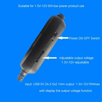 O Carregamento por USB 5V para 1,5 V-12V 5.5x2.1mm Impulso Conversor de Tensão da Fonte de Alimentação Cabo de Brinquedo Jogos Lâmpada LED
