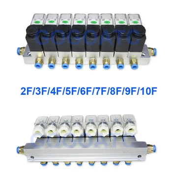 2 vias válvula de 6W Pneumático de Alumínio, válvula solenóide de conjuntos de 2V025-06/08 Porta 1/8 1/4 BSP pushfit acessórios 6mm elétricos da válvula manifold