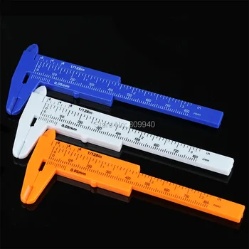 3inch Mini Plástico Régua Deslizante 80mm Vernier Caliper Medidor de Ferramentas de medição,10pcs/lot