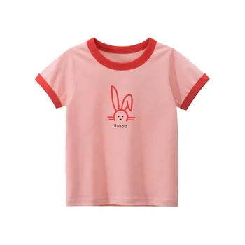 2-8T Animais de Impressão Meninas T-Shirt de Criança de Criança do Bebê Roupa de Verão Short Sleeve Top Bonito Doce camiseta de Algodão camiseta Infantil Roupa