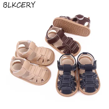 Novo Infantis de Meninos do Bebê Sandales Recém-nascido Bebes Sapatos de Verão Calçado para Criança de 1 Ano de Idade Couro Sandalen Acessórios para Bebé Itens