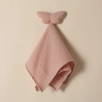 Musselina Bebê Cobertor Macio, 100% Puro Algodão Recém-Nascido Dormir Boneca Bebê Consolador Brinquedo Cobertor