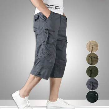 Confortável e Respirável de Carga a Curto Calças de Verão, os Homens do Tático Carga Shorts Masculino Calças Capri