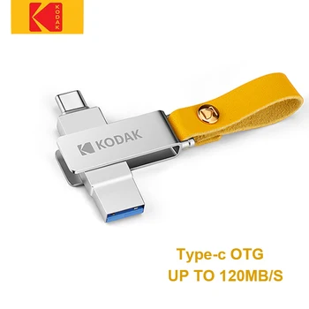 Kodak K243C Metal Unidade Flash USB OTG Tipo C Pen Drive de 32GB e 128GB 64GB Stick usb 2 em 1 de Alta Velocidade 3.1 Pendrive para SmartPhone