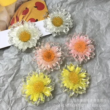 5pcsins quente japonês transparente de flores secas daisy Resina Flor Artesanato Para DIY Fazer Jóias Acessórios