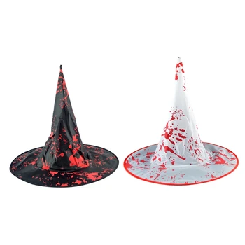 Halloween LED Iluminado Chapéu de Bruxa Assustadora Sangrenta Assistente de Horror Adereços de Decoração para uma Festa