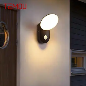 TEMOU Contemporânea Simples Lâmpada de Parede LED à prova d'água Vintage Arandelas de Luz para a Casa ao ar livre, Varanda, Corredor, Pátio Decoração