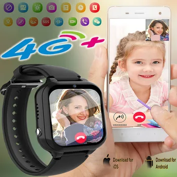 4G Smart Watch Para Crianças Meninos Meninas rapazes raparigas Global SIM Cartão de 4G de Telefone Ver o Chat de Voz Chamada de Vídeo o Monitor da Câmara Para Bebê Criança Smartwatch