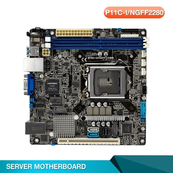 P11C-I/NGFF2280 Para ASUS Servermotherboard C242 M. 2 Dual Port Gigabit, placa-Mãe ITX