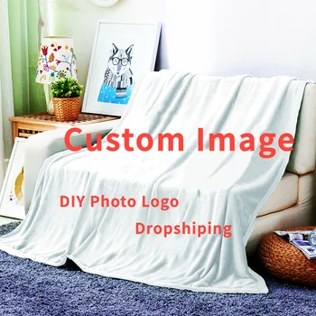 Fotos personalizar o Logotipo da Marca do Designer de Flanela Jogar Cobertor Personalizado Macio Anime Mantas para Sofá Presente DIY Suaves Tampa de Cama
