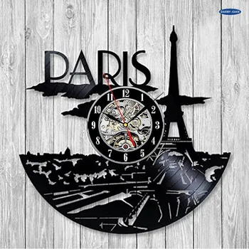 A Cidade de Paris, França Arte Registro Relógio de Parede Decoração Moderna Vintage da Sala de Casa reloj