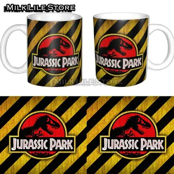 DIY Jurassic Park Caneca de Cerâmica Personalizada Mundo dos Dinossauros Xícaras de Café Criativos Presentes Homens Mulheres Trabalho ao ar livre Acampamento Canecas
