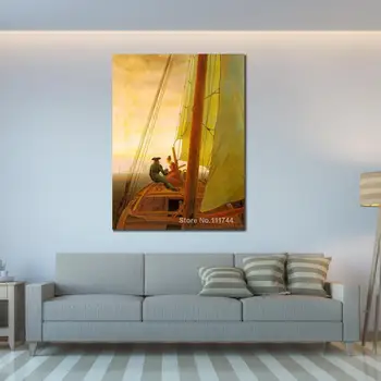 Tela grande Arte de Parede Bordo de Um veleiro, por Caspar David Friedrich Alta Qualidade, Pintado à Mão