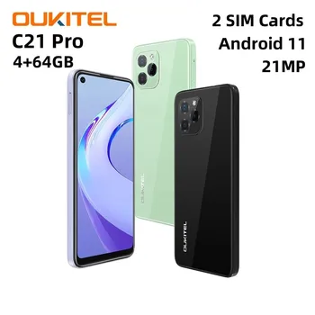 OUKITEL C21 6.39 Pro polegadas HD+Visor Octa Core, 4GB de RAM, 64 GB de ROM 21MP Câmera Traseira 4G LTE Dual SIM 4000mAh Telefone Móvel Android