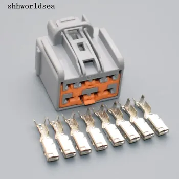 worldgolden 2/5/30/100set 2,8 mm 8 pinos auto elétrica selada plug plástico conector fêmea com terminais 7283-3243-40