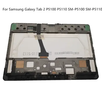 10.1 o Samsung Galaxy Tab 2 P5100 P5110 SM-P5100 SM-P5110 Display LCD+Touch Screen Digitalizador de Tela de Montagem P5100 Com Moldura