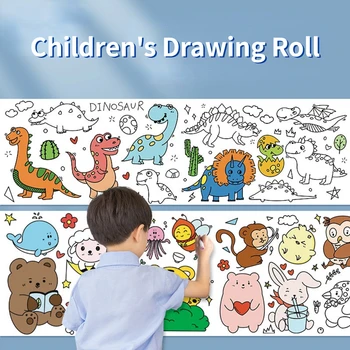 Desenhos de crianças Rolo de DIY Colorir Rolo de Papel Cor de Enchimento de Papel de Graffiti de Deslocamento de corte de Papel para Crianças de Pintura de Brinquedos Educativos