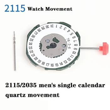 2115 Movimento do Relógio+Alça+Bateria 2035 Homens Calendário Único de Seis pontos Eletrônicos do Relógio de Quartzo Movimento Acessórios