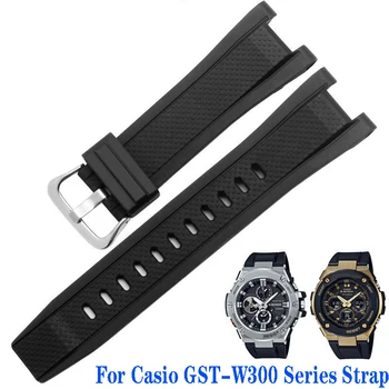 Relógio de Silicone, Alça para Casio G-Shock GST-W120L S130L S310 B100 GST-W100G Homens Pulseira de Borracha de Pulseira GST Série Watchbands