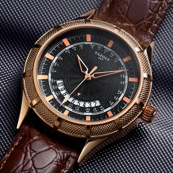 Clássico de Negócios de Moda Grande Engrenagem Calendário Europeu E Americano Relógio de Quartzo Requintado Clássico dos Homens Relógios Relógio Reloj Homb