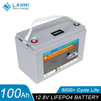 12V 100Ah LiFePO4 Bateria Built-in BMS Recarregável de Ferro do Lítio de Íon de Lítio do Sistema Solar De 12,8 V Bateria de Armazenamento de Energia Pack