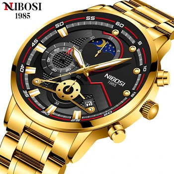 NIBOSI do Esporte Relógio de Quartzo de Homens Relógios 2021 melhores marcas de relógios de Luxo, para Homens Cronógrafo relógio de Pulso Impermeável Relógio Masculino
